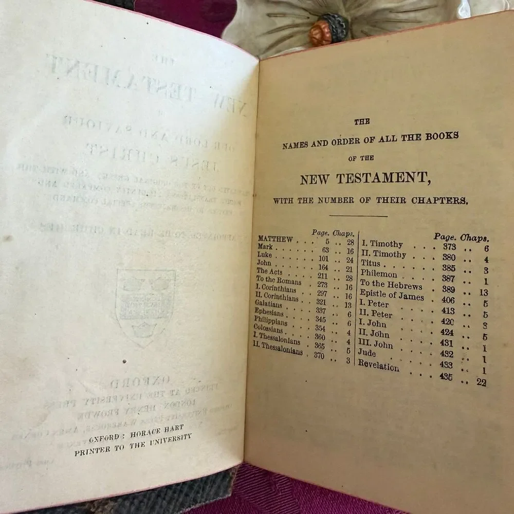 Ca 1903 The New Testament and Psalms, Oxford Ruby 32mos, Small Antique Bible